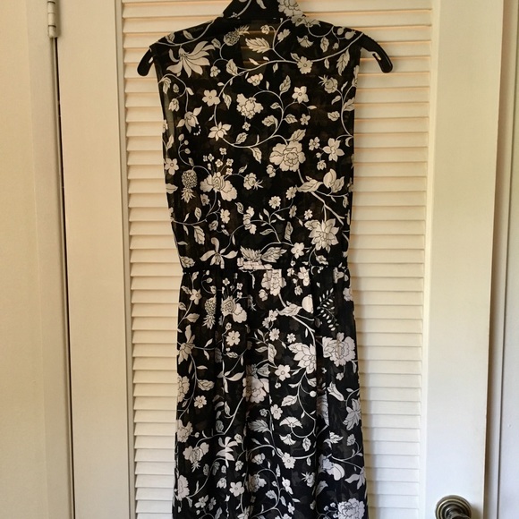 Vintage bow tie black and white print dress - Picture 4 of 4